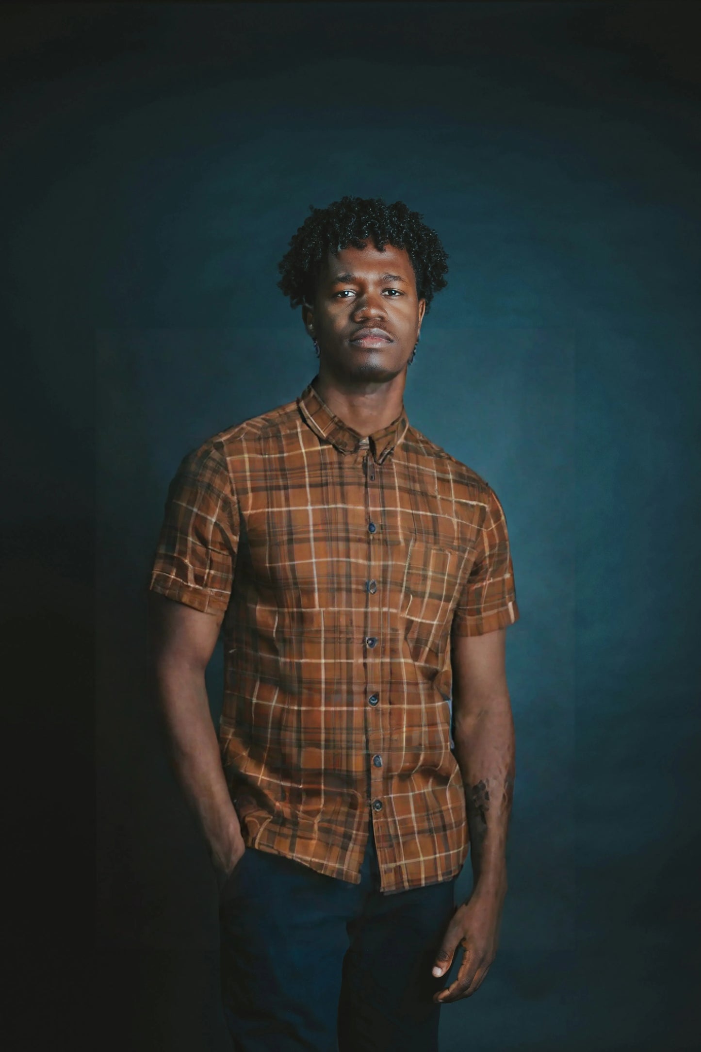 Brown colour checked Casual shirt for Men SH-1