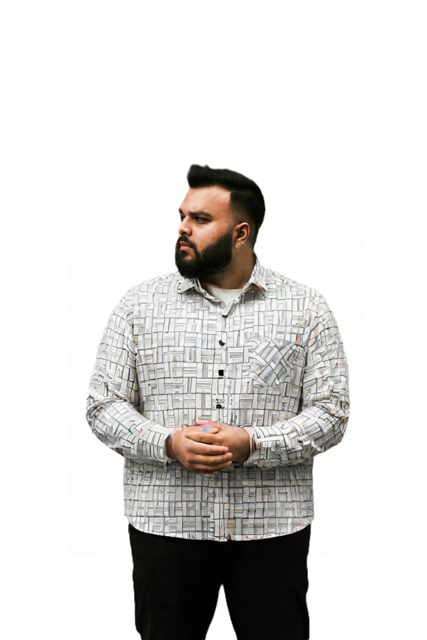 White Checked Casual Shirt for Men SH-18