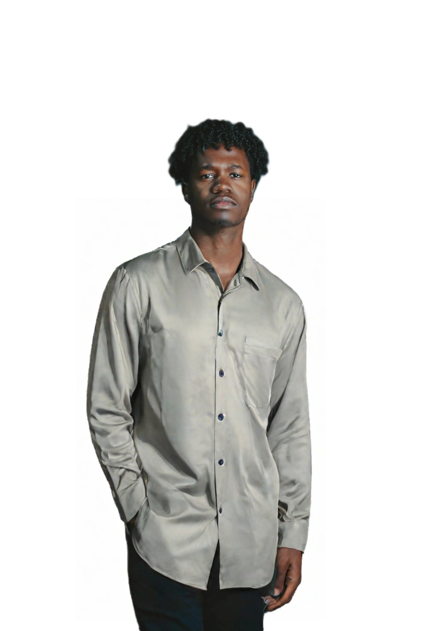 Solid Colored Full Sleeve Casual Lycra Shirt For Men