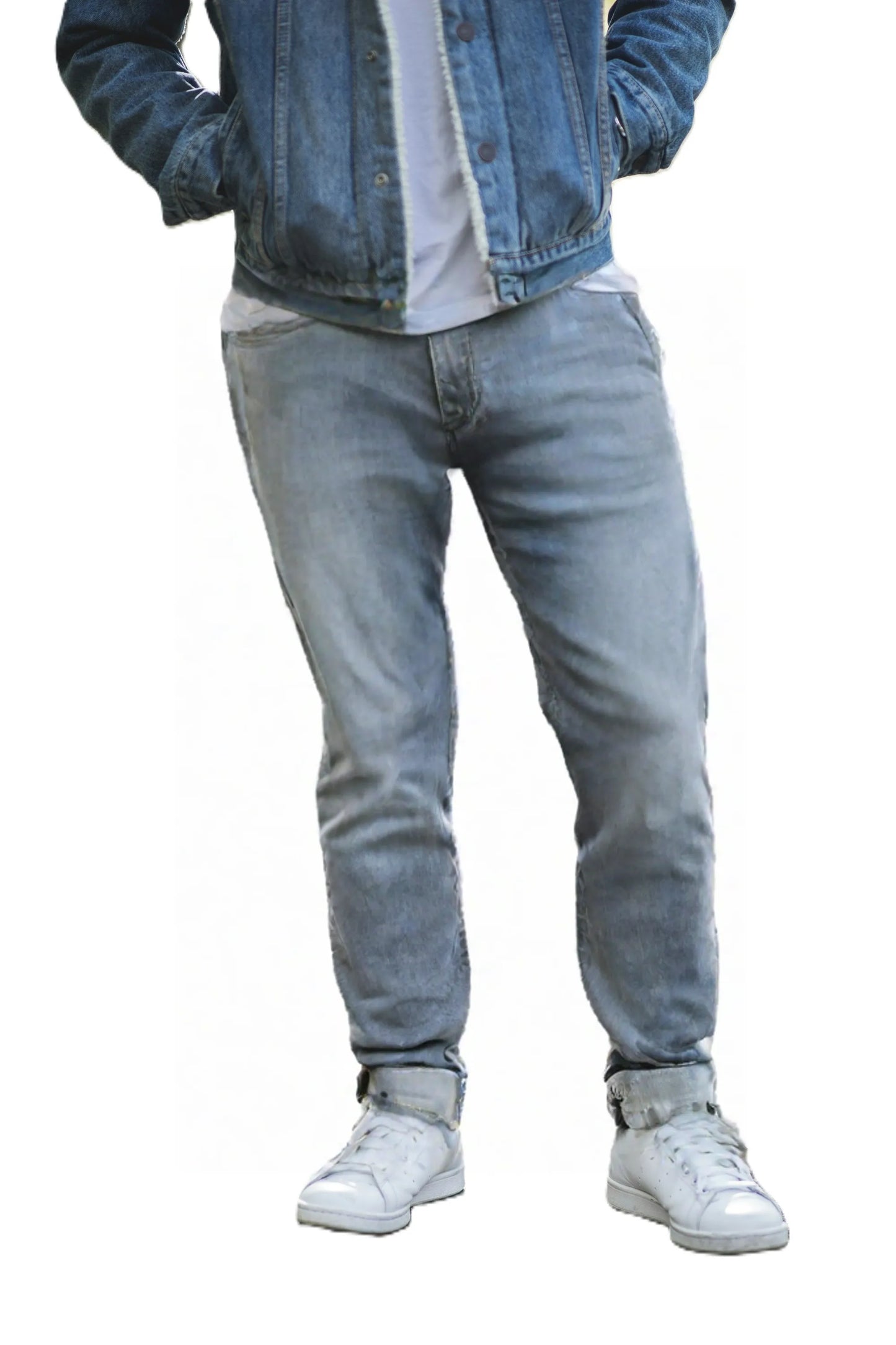 Grey Narrow fit Jeans for Men JH-5